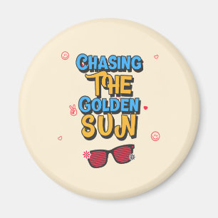 Die goldene Sonne jagen Magnet