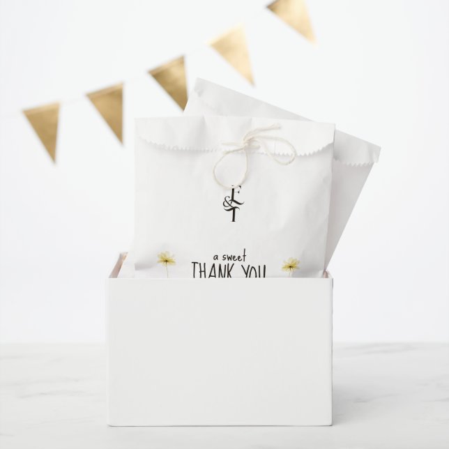 Die goldene Stunde blumenmonogramm Hochzeit danke Geschenktütchen (Party)