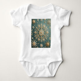 Die goldene Verkleidung des Winters: Eine Snowflak Baby Strampler