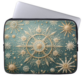 Die goldene Verkleidung des Winters: Eine Snowflak Laptopschutzhülle