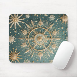 Die goldene Verkleidung des Winters: Eine Snowflak Mousepad