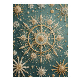 Die goldene Verkleidung des Winters: Eine Snowflak Poster