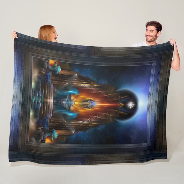 Die goldene Vision des Fraktals Arsencia Kunst Fleecedecke (Beispiel)