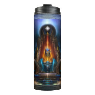 Die goldene Vision des Fraktals Arsencia Kunst Thermosbecher