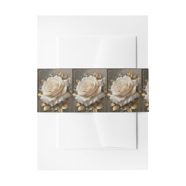 Die goldene, weiße Rosenkunst Einladungsbanderole (Vorderseite Beispiel)