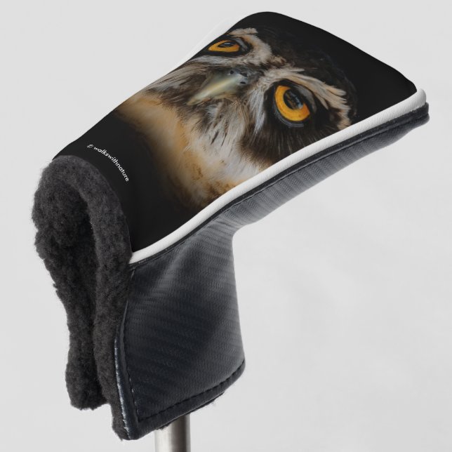 Die goldenen Augen eines spektakulären Eule Golf Headcover (3/4 Vorderseite)
