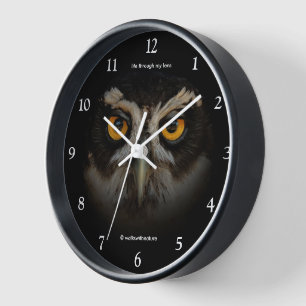 Die goldenen Augen eines spektakulären Eule Uhr