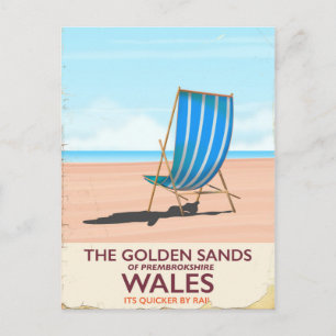 Die goldenen Sandstrände von Pembrokeshire, Wales Postkarte