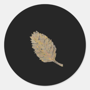 Die goldfarbenen Leaf-Aufkleber - in schwarz Runder Aufkleber