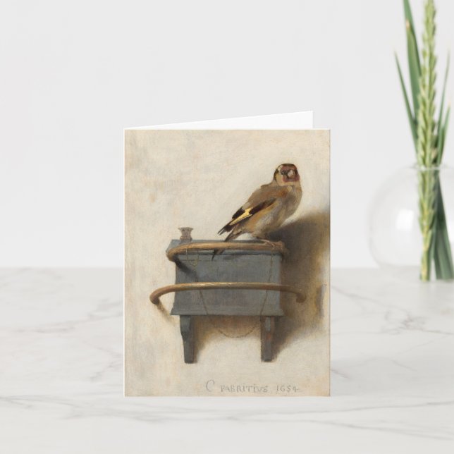 Die Goldfinch von Carel Fabritius Dankeskarte (Vorderseite)
