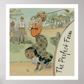 Die Golferin mit der perfekten Form Poster
