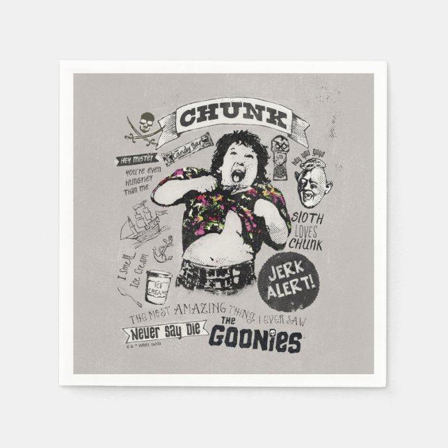 Die Goonies Chunk Retro Collage Serviette (Vorderseite)