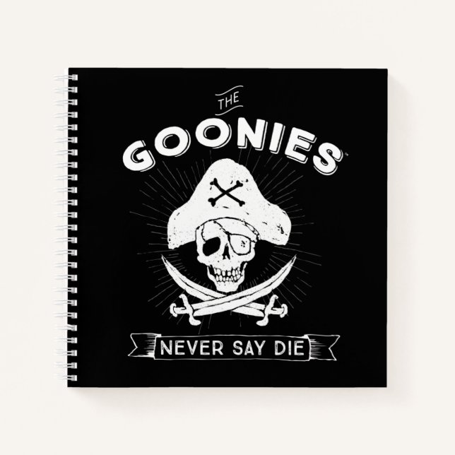 Die Goonies "Niemals sagen Die Piraten-Abzeichen Notizbuch (Vorderseite)