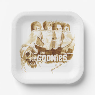 Die Goonies Pirate Schiff Wasserfarbe Grafik Pappteller