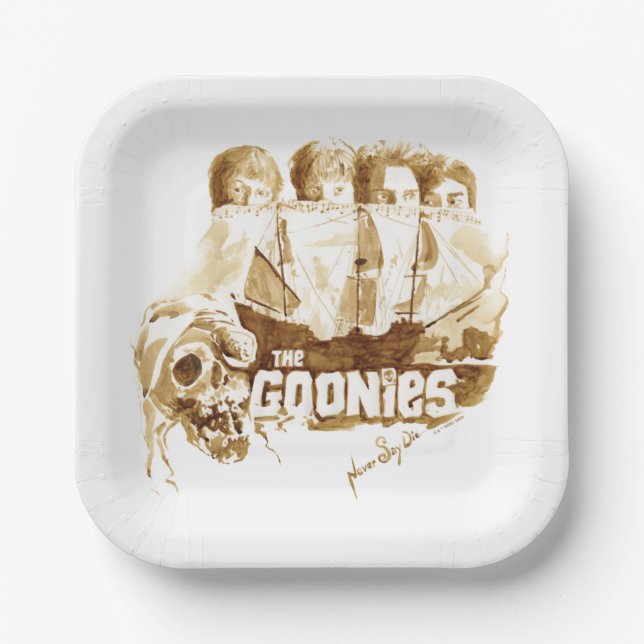 Die Goonies Pirate Schiff Wasserfarbe Grafik Pappteller (Vorderseite)