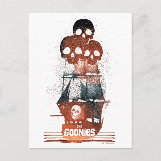 Die Goonies Pirate Ship Silhouette Graphic Postkarte (Vorderseite)
