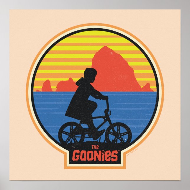 Die Goonies Retro Mikey Riding Bike Grafik Poster (Vorne)