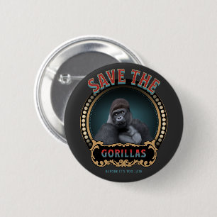 Die Gorillas gerettet Gefährdete Arten Button