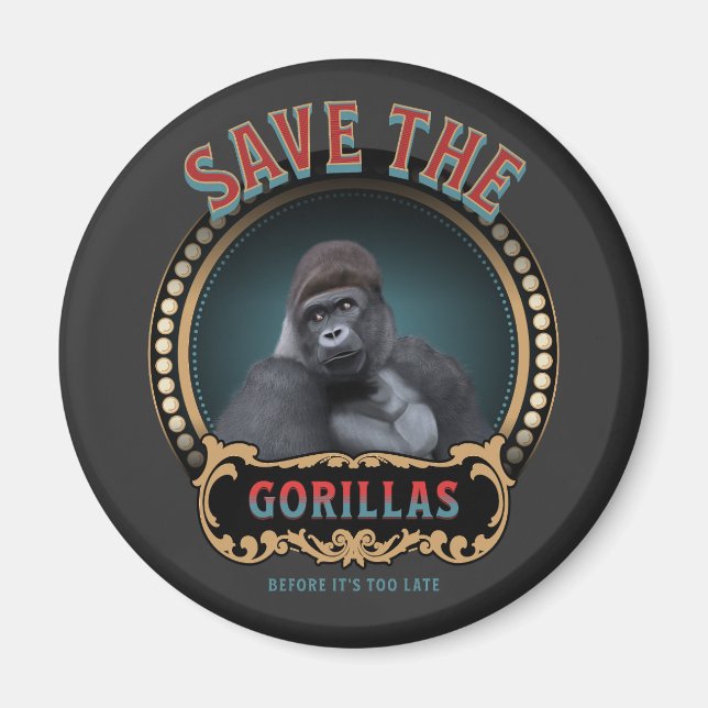 Die Gorillas gerettet | Gefährdete Arten Magnet (Vorne)