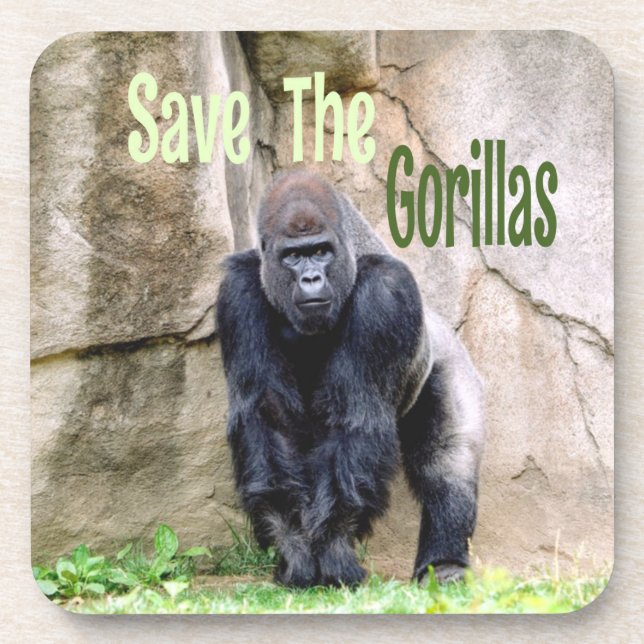 Die Gorillas gerettet Getränkeuntersetzer (Vorderseite)