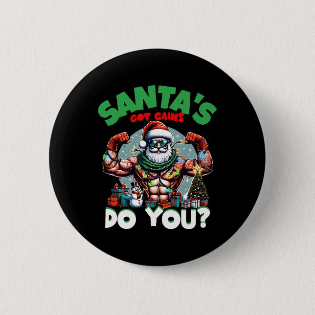 Die Got Gewinne des Weihnachtsmanns machen das fes Button (Vorderseite)