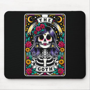 Die goth lustige Tarotkarte sarkastischer Skeletts Mousepad