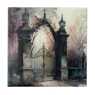 Die Gothic-Friedhofstor-Serie Design 12 Fliese
