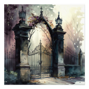 Die Gothic-Friedhofstor-Serie Design 12 Fotodruck