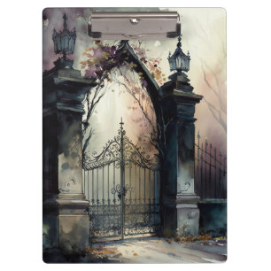 Die Gothic-Friedhofstor-Serie Design 12 Klemmbrett