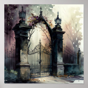 Die Gothic-Friedhofstor-Serie Design 12 Poster