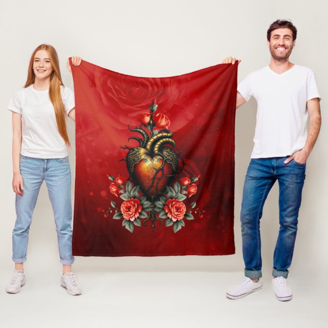 Die gotische Eleganz des Herzens Fleecedecke (Beispiel)