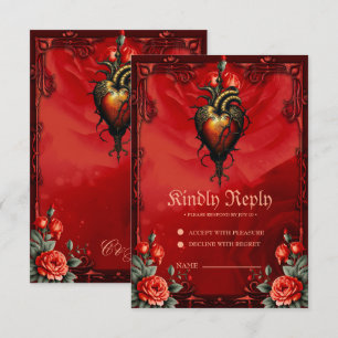 Die gotische Eleganz des Herzens RSVP Karte