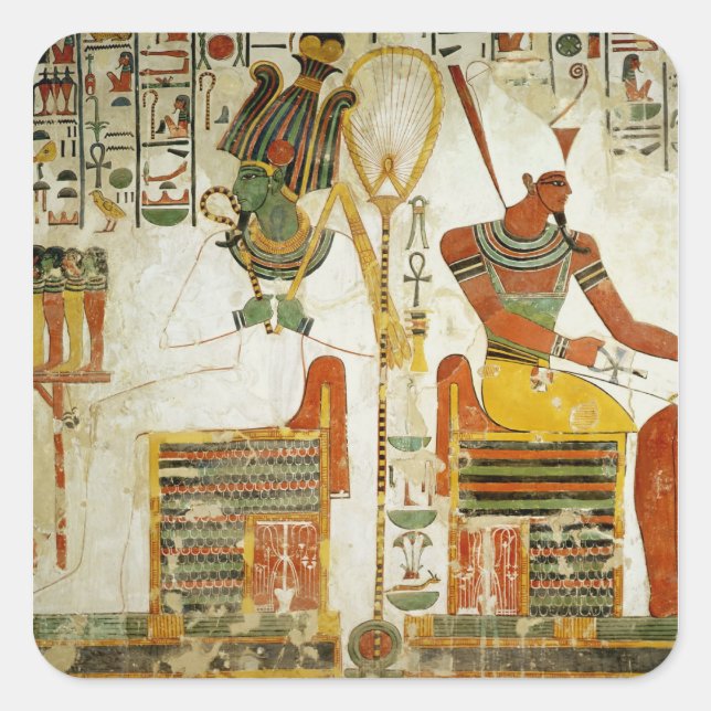 Die Götter Osiris und Atum, aus Grab von Quadratischer Aufkleber (Vorderseite)