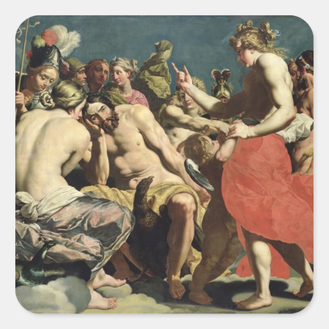 Die Götter von Olympus Quadratischer Aufkleber (Vorderseite)