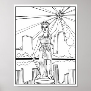 Die Göttin der Freiheitsstatue Austin Malerei Poster