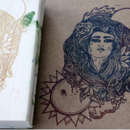 Die Göttin des Tarots der Erde Gummistempel