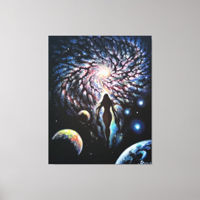 Die göttliche Weiblichkeit im Universum Leinwanddruck (Vorderseite)