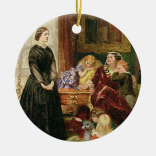 Die Gouvernante, 1860 (Öl auf Leinwand) Keramikornament