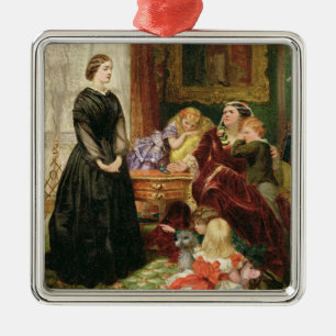 Die Gouvernante, 1860 (Öl auf Leinwand) Silbernes Ornament