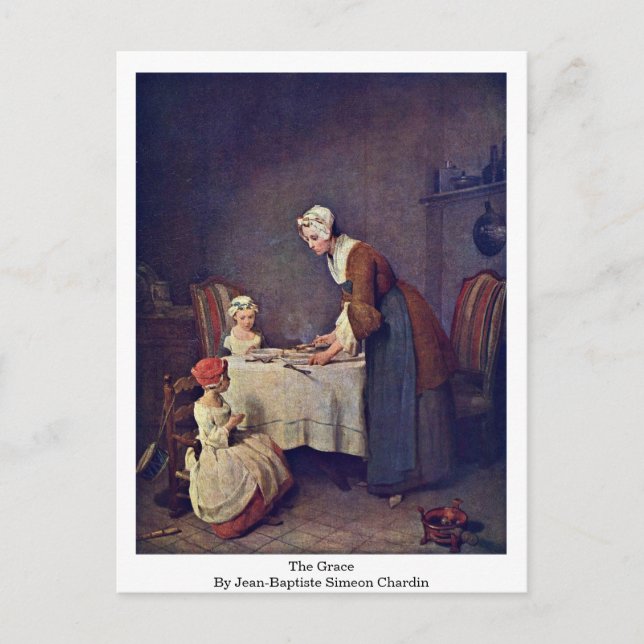 Die Grace von Jean-Baptiste Simeon Chardin Postkarte (Vorderseite)
