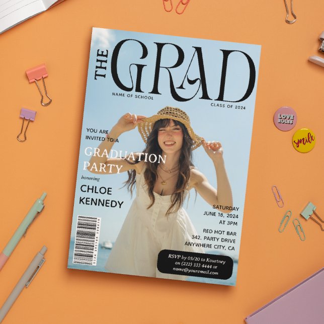 Die GRAD Cover Foto Magazine Graduation Party Einladung (Von Creator hochgeladen)