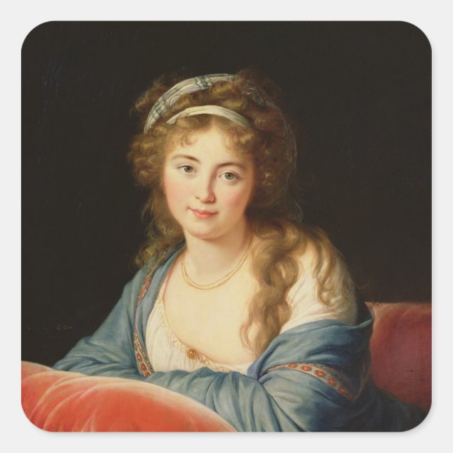 Die Gräfin Catherine Vassilievna Skavronskaia Quadratischer Aufkleber (Vorderseite)