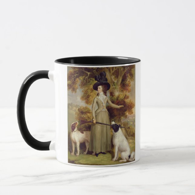 Die Gräfin von Effingham mit Gewehr und das Tasse (Links)