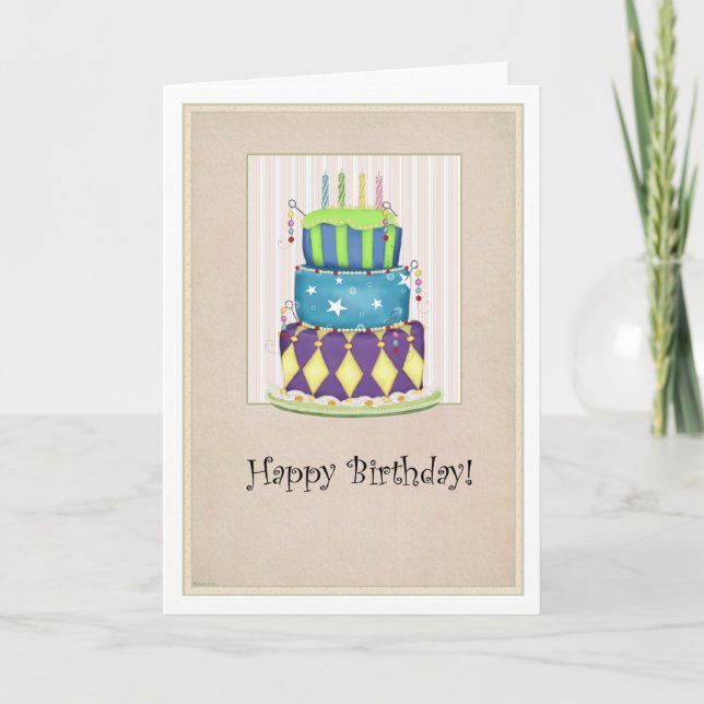 Die Grand Cake Birthday Card Karte (Vorderseite)