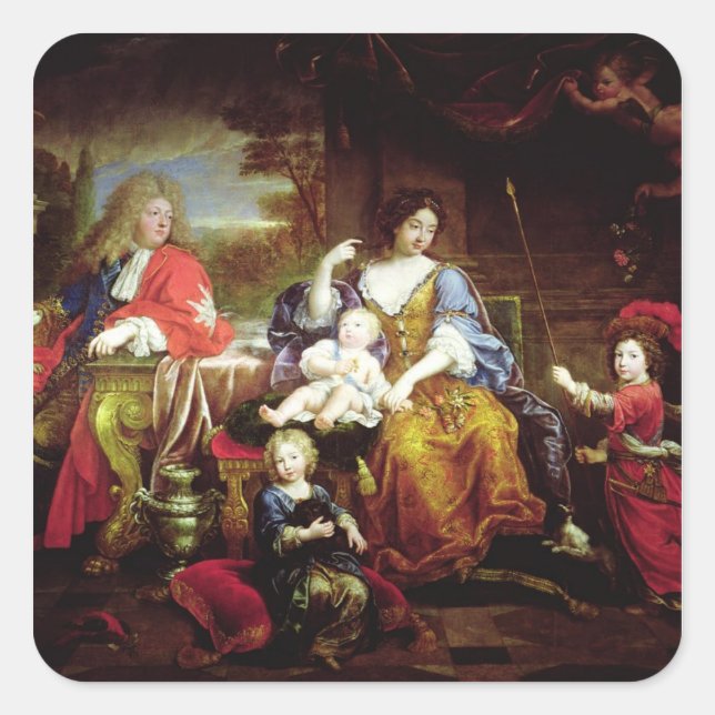 Die Grand Dauphin mit seiner Ehefrau Quadratischer Aufkleber (Vorderseite)