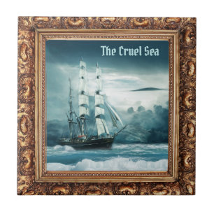 Die grausame See - Schiff unter Segel Fliese