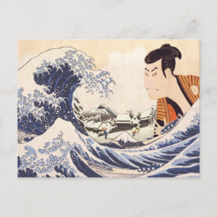 Die Great Wave Ukiyoe Collagen Postkarte