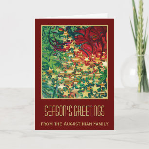 DIE GREETINGS DER SAISON Abstrakt Red Green Gold S Feiertagskarte