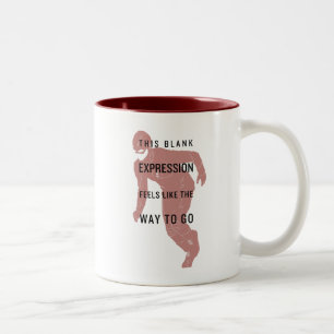 Die grelle   "leerer Ausdruck-" Zitat-Silhouette Zweifarbige Tasse
