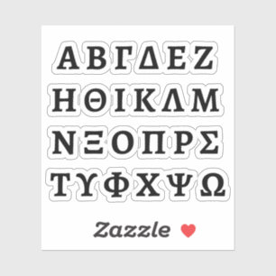 Die griechische Alphabet Aufkleber
